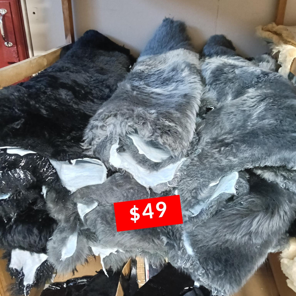 Black and Grey Unshaped Pelts