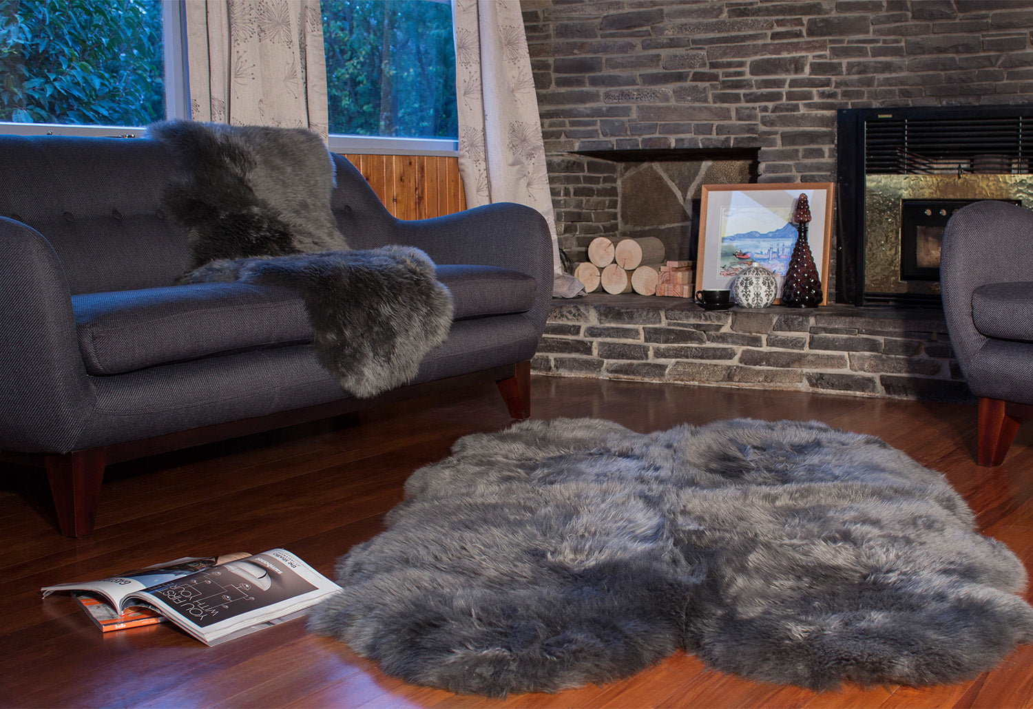 Bowron Star Grade 4 Piece Sheepskin Rug